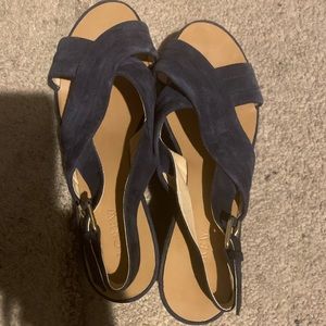 JCrew Navy Platform Sandle
